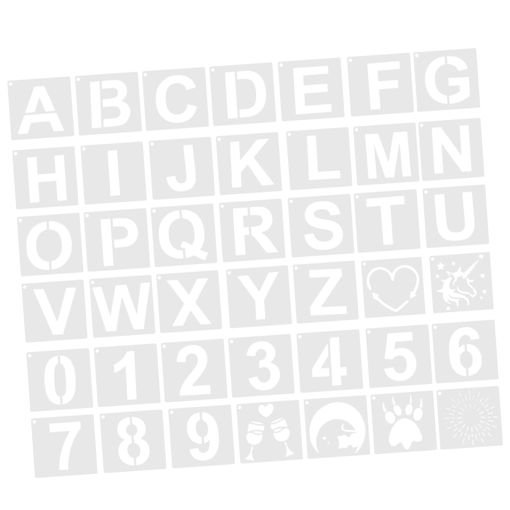 DOITOOL Stencil Lettere 42 Pezzi riutilizzabili