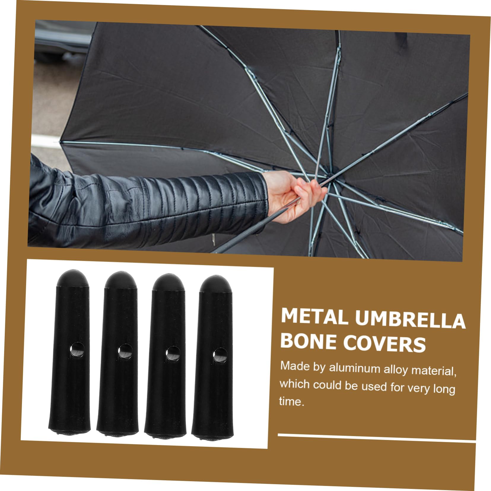 Doitool Perline Coda Ombrello 10 Pezzi Nere 2,5 cm Ricambio
