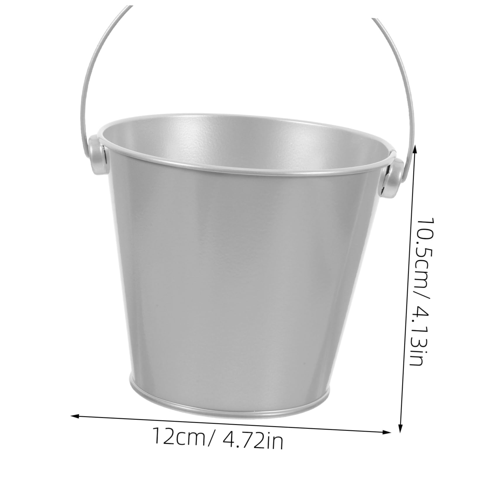 DOITOOL Mini Secchio Latta Argento con Manico 12x10,5 cm