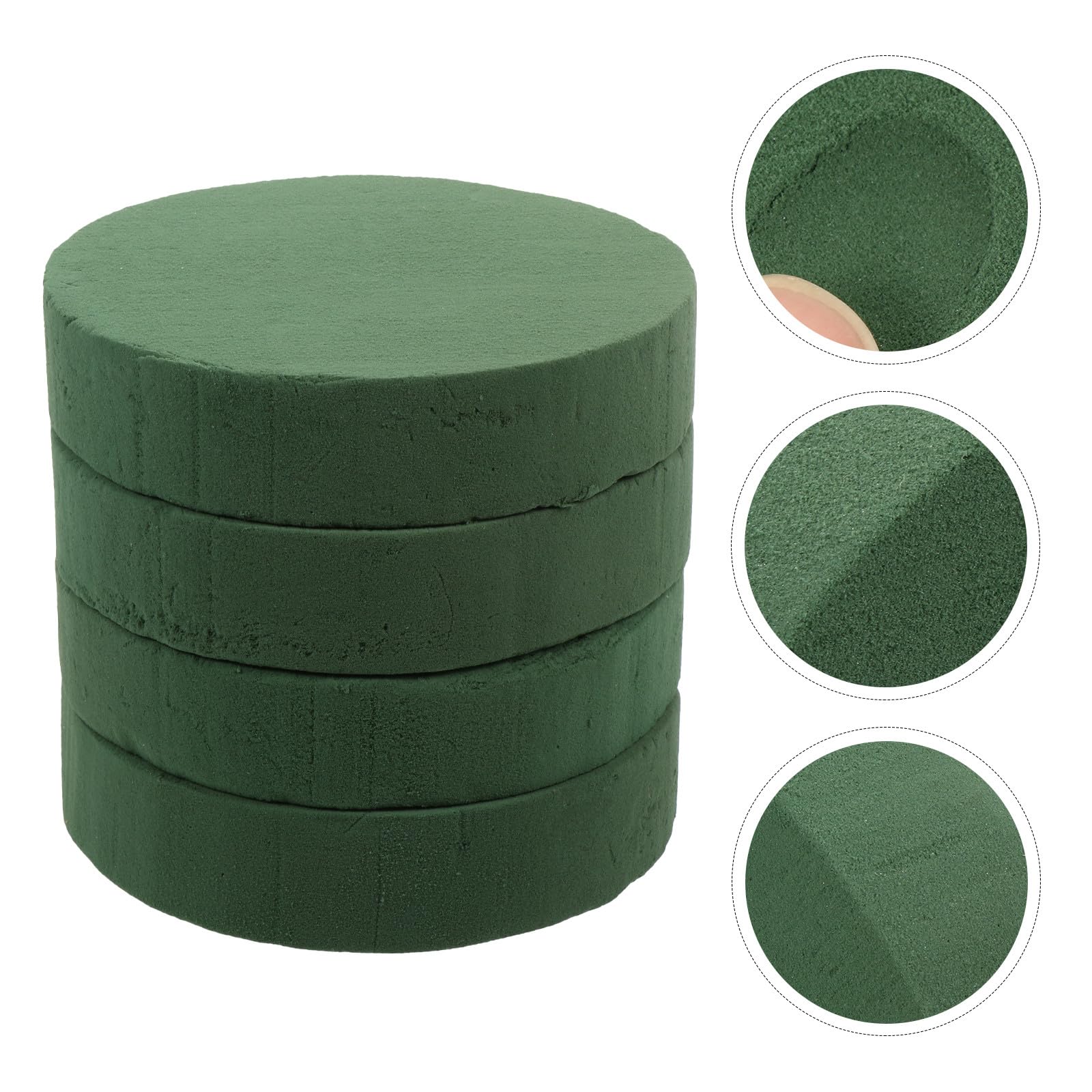 DOITOOL Spugna Floreale Rotonda Verde 4 Pezzi 18x18 cm