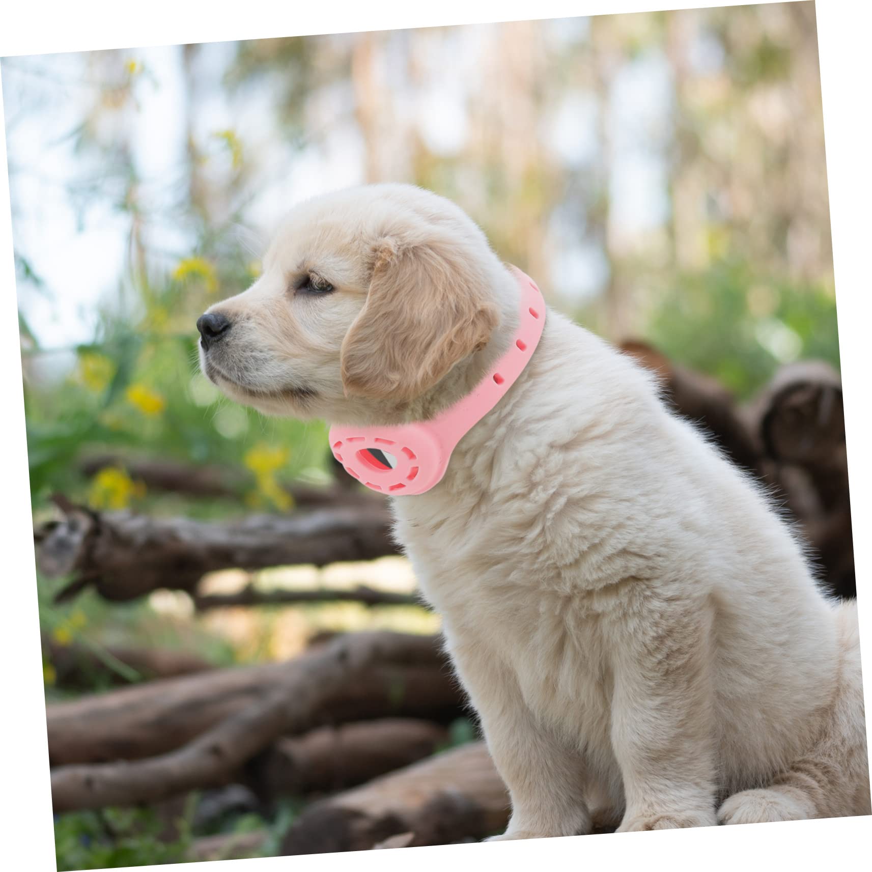 DOITOOL collare cane porta AirTag silicone rosa 1 pz regolabile