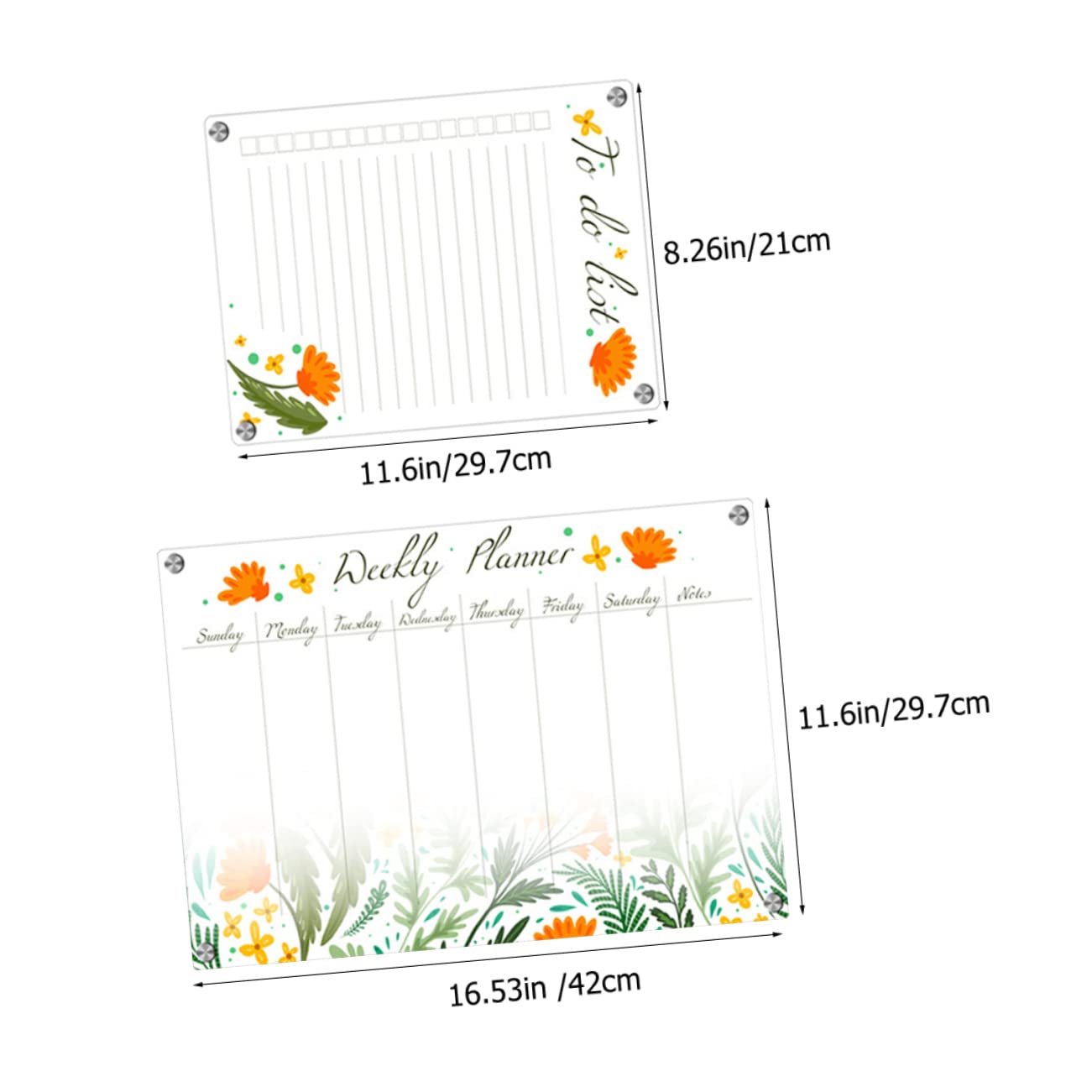 DOITOOL Lavagna Magnetica Frigo Cancellabile Set 2 Pezzi Riutilizzabile