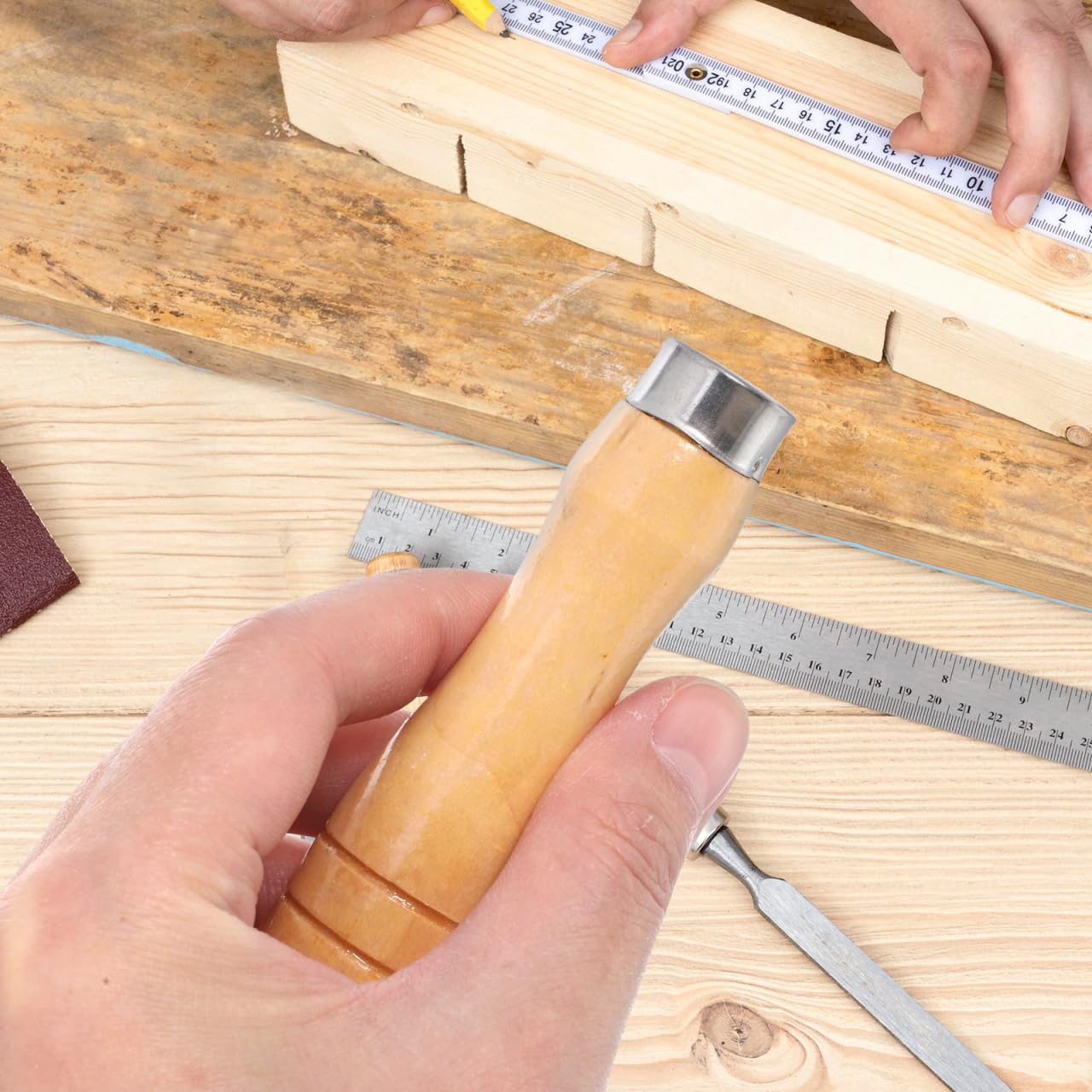 Doitool manici legno utensili lime 5 pezzi 10,5 cm