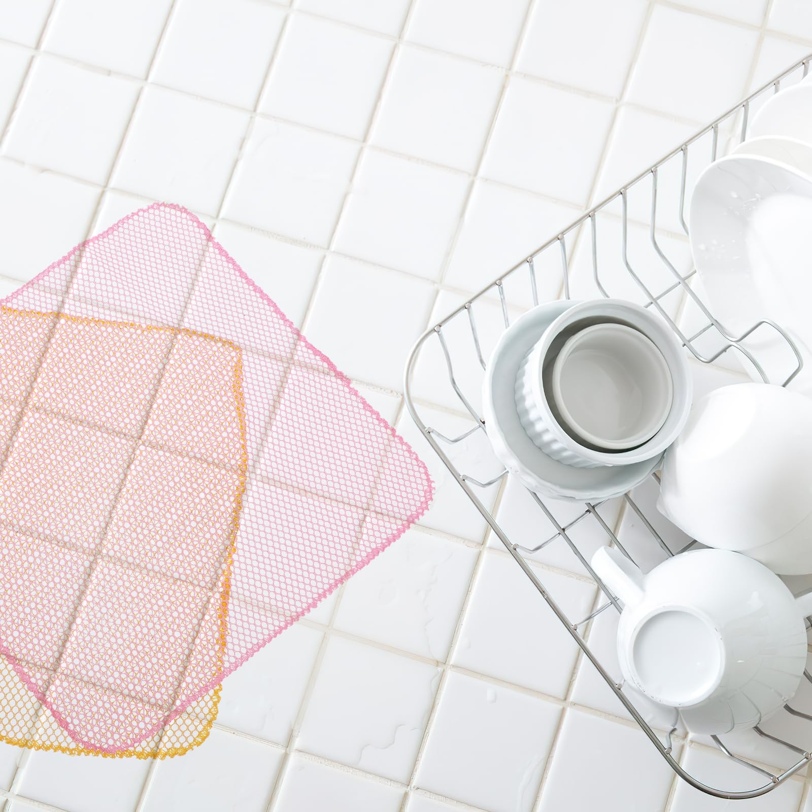 Doitool Strofinacci Cucina Microfibra 4 Pezzi Rete Assorbenti
