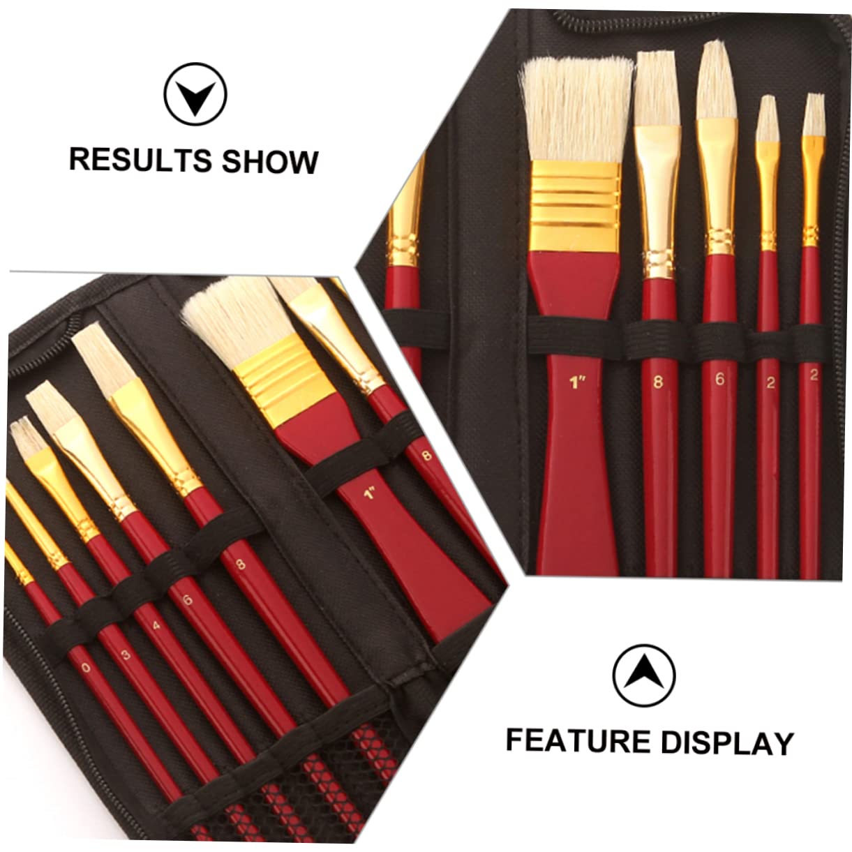 DOITOOL Set Pennelli Pittura Rossi 10 Pezzi Setola