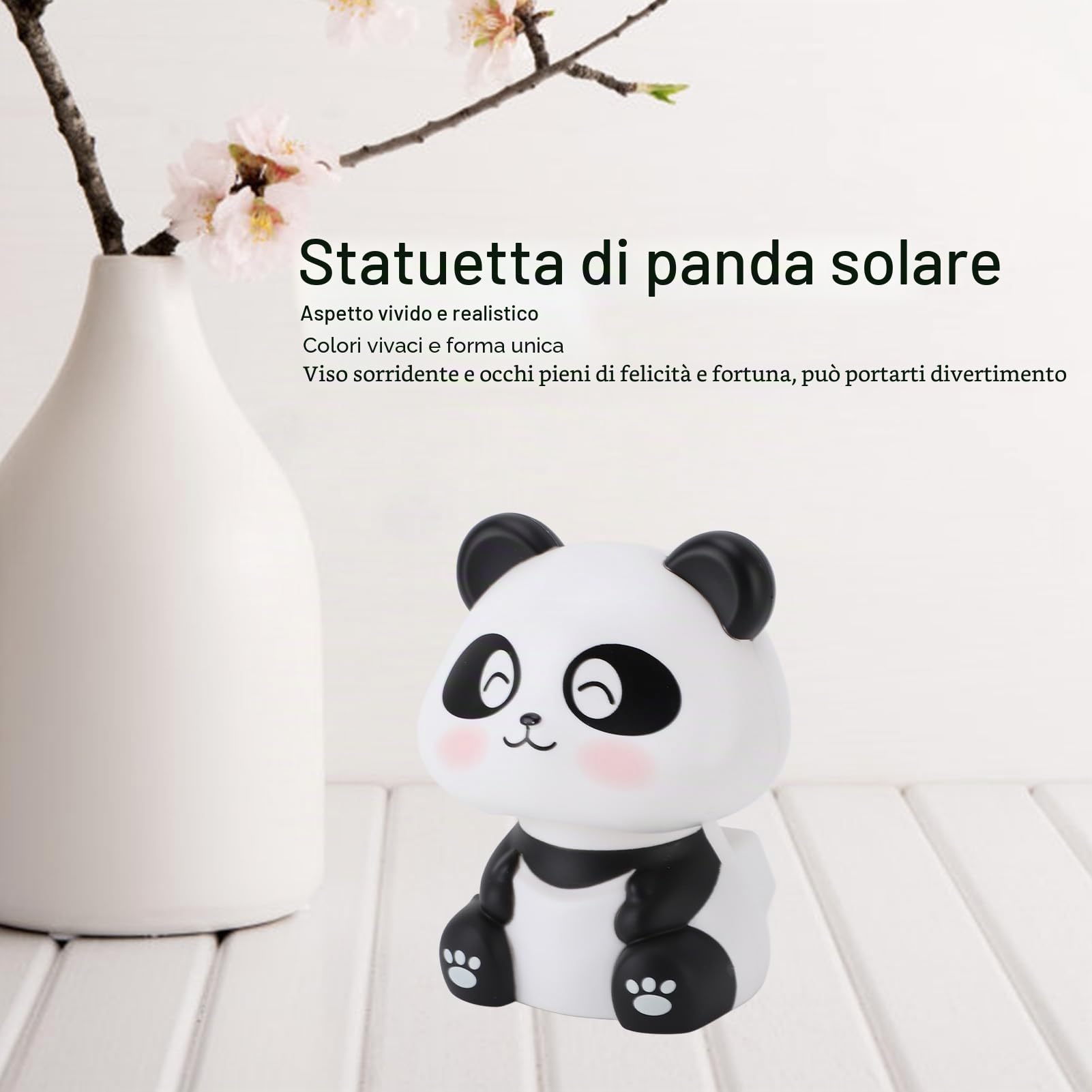 Saluaqui Panda statuetta solare decorazione auto cruscotto solare