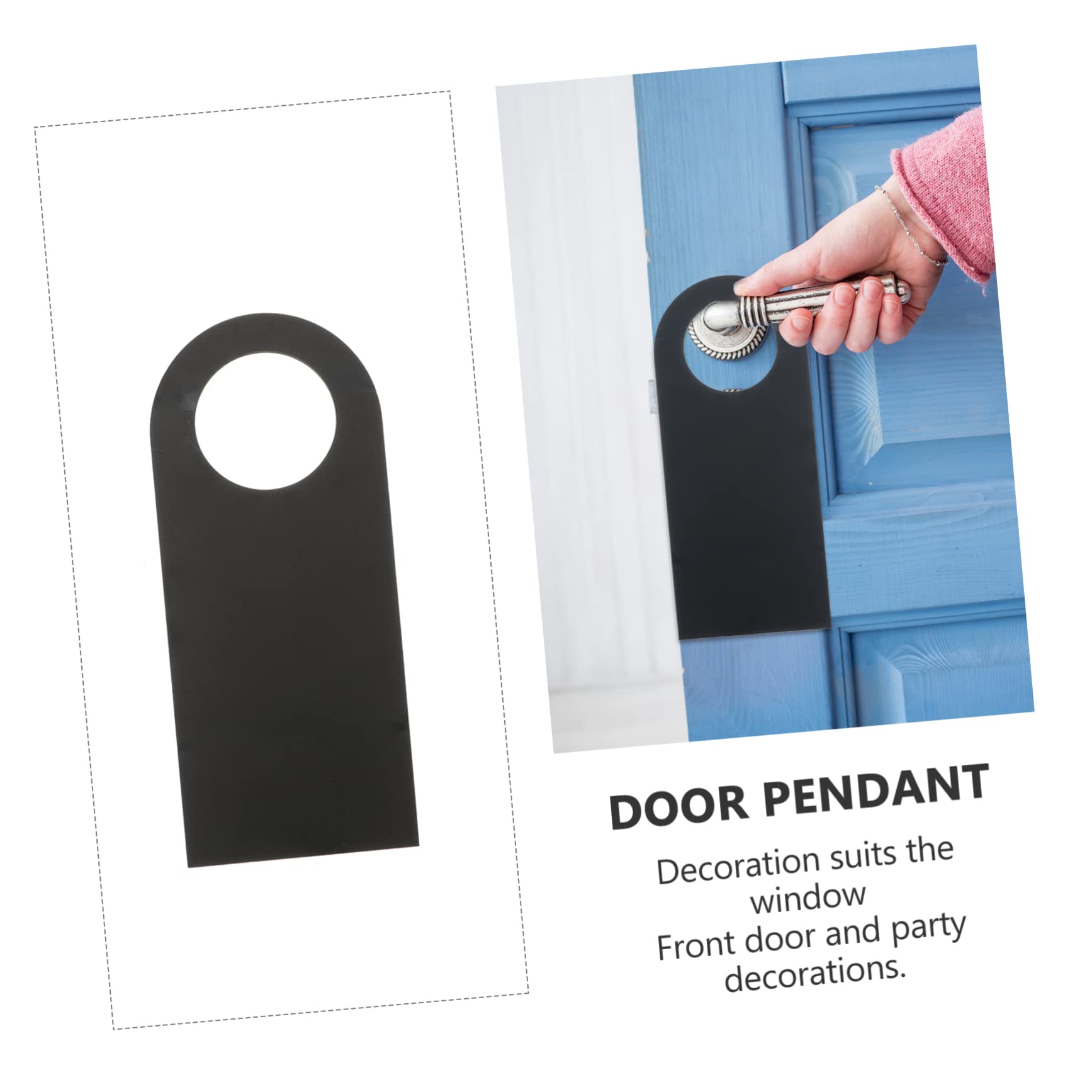 DOITOOL Cartello Porta in Legno Nero da Appendere 6 Pezzi