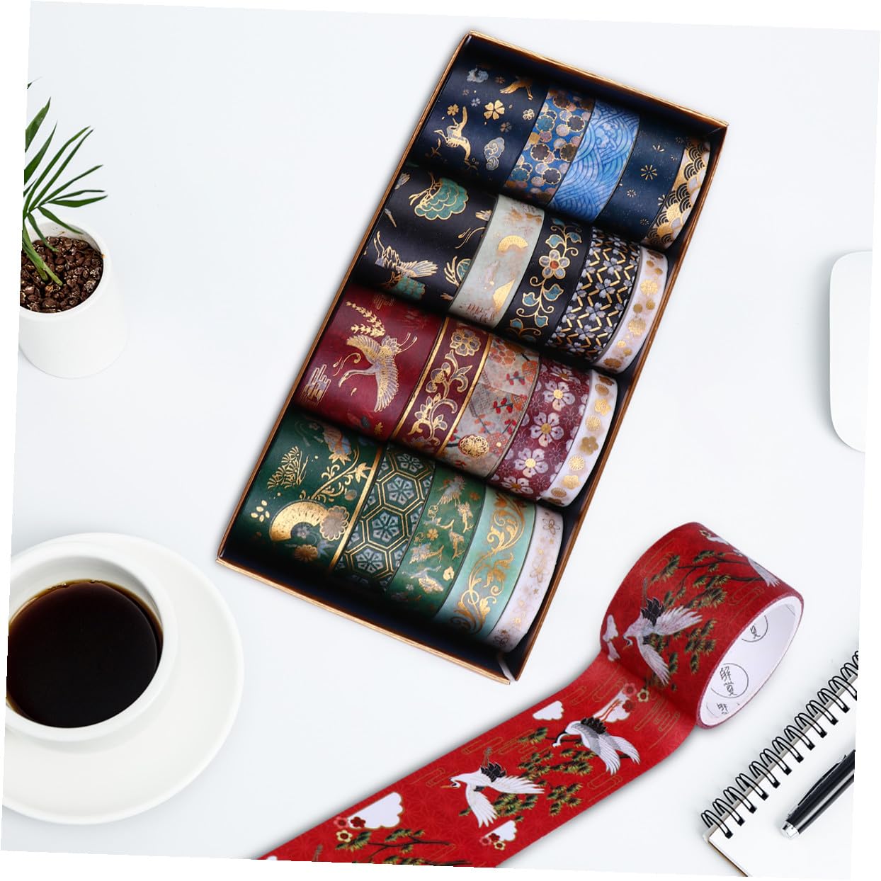 DOITOOL Nastro Washi Decorativo Bronzato Carta Set 20 Pezzi