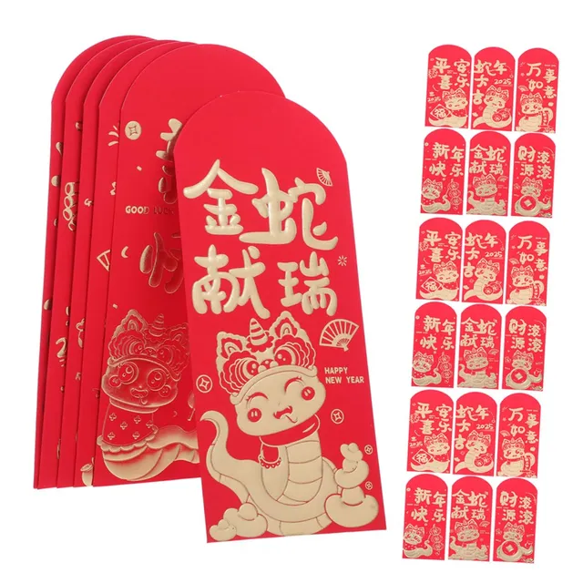 DOITOOL Buste Rosse Cinesi Carta 24 Pezzi 17x9 cm