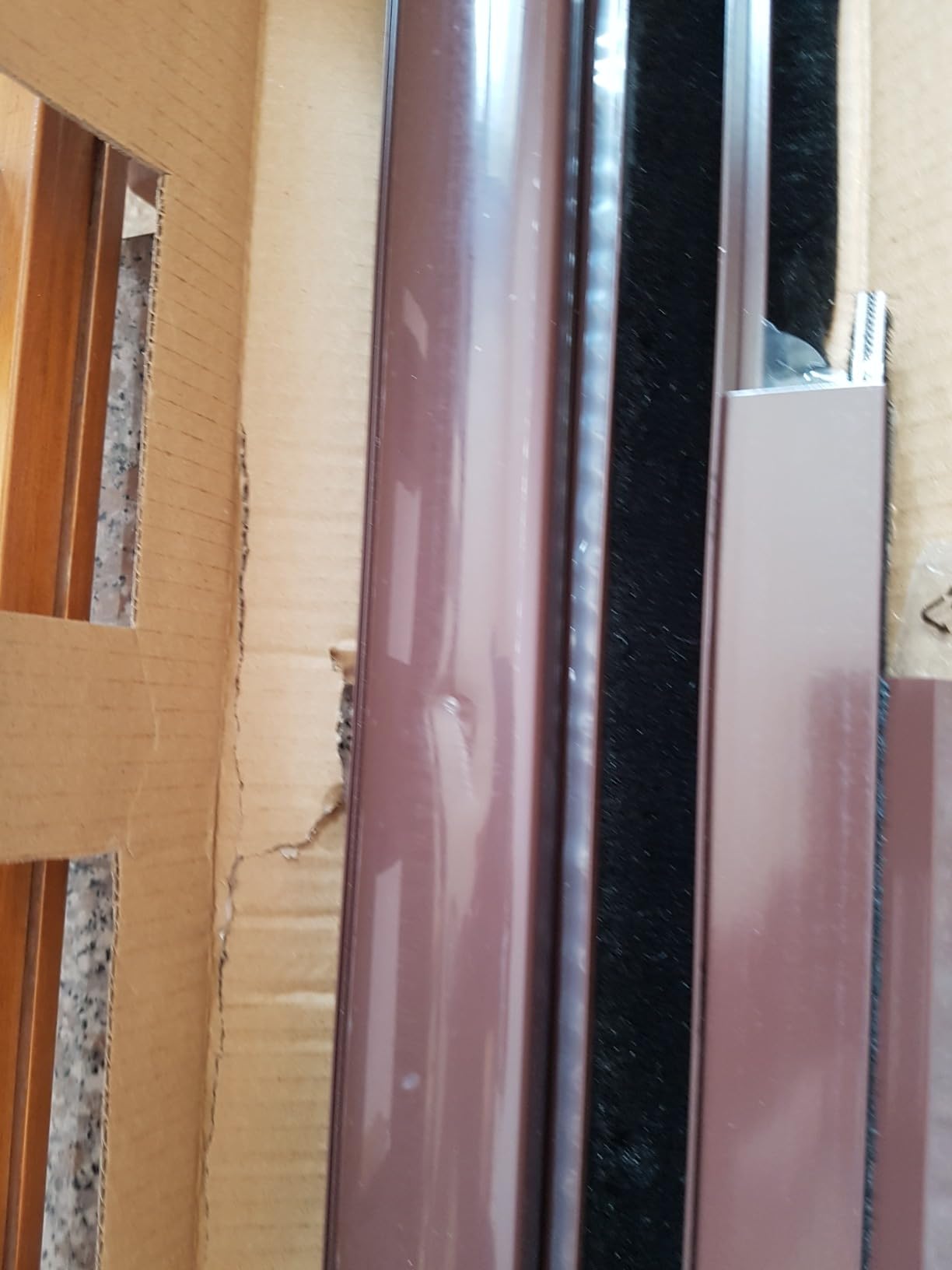 GrecoShop zanzariera a rullo 150x250 porta marrone alluminio