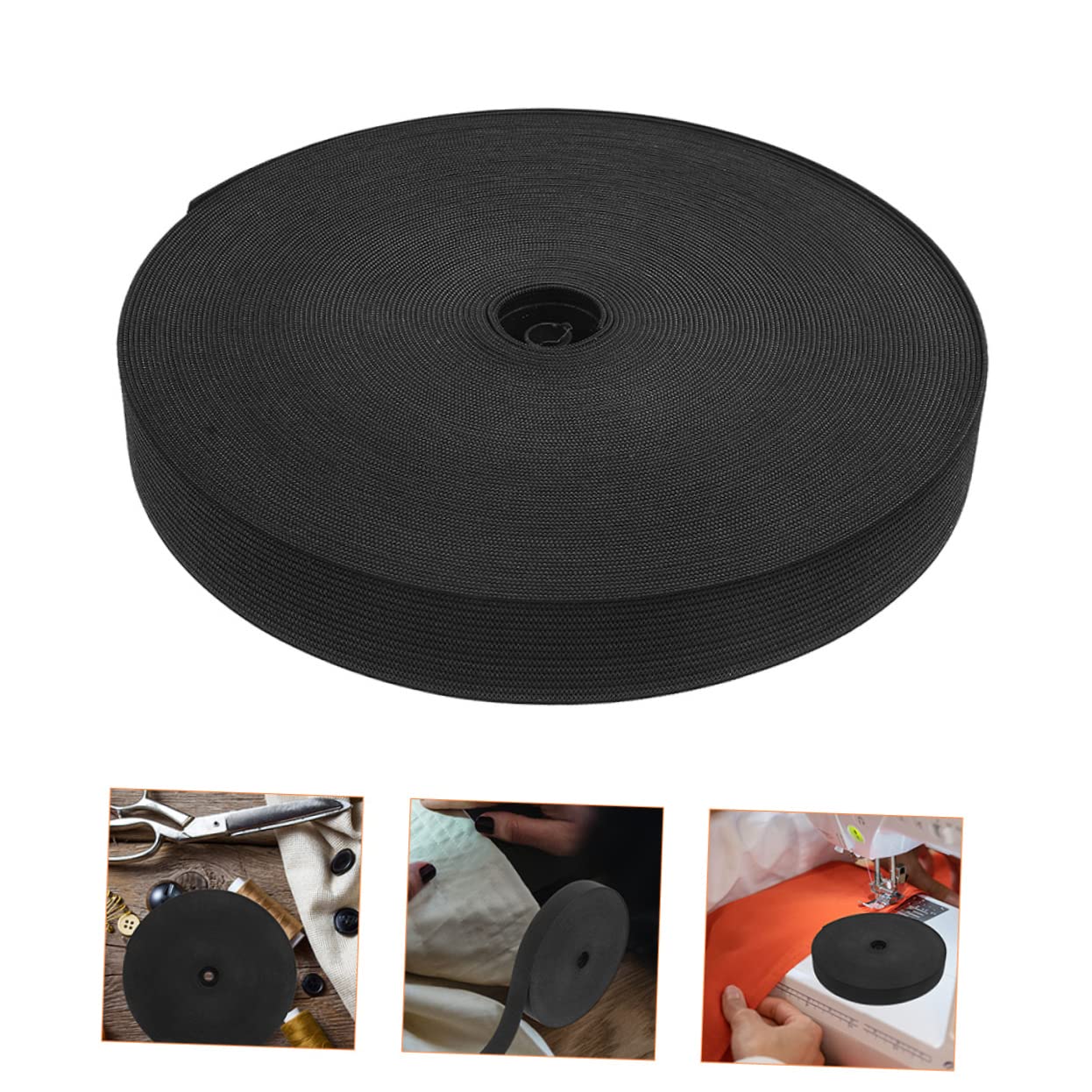 DOITOOL Elastico Nero Cucito Poliestere Rotolo