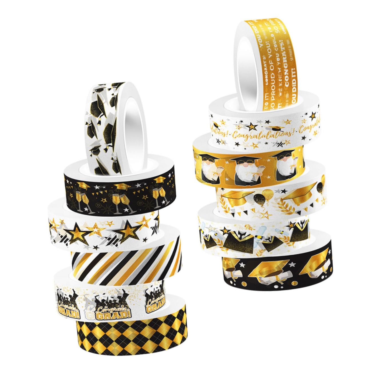 DOITOOL 12 rotoli nastro washi decorativo laurea scrapbooking