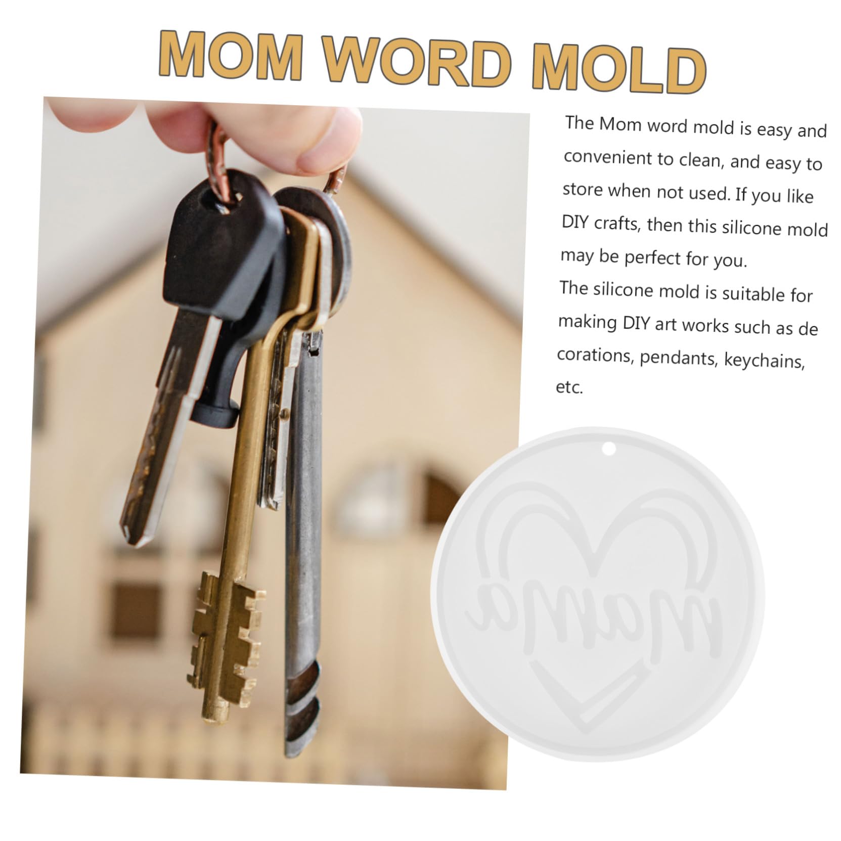 DOITOOL 2 stampi silicone Mom portachiavi resina antiaderenti