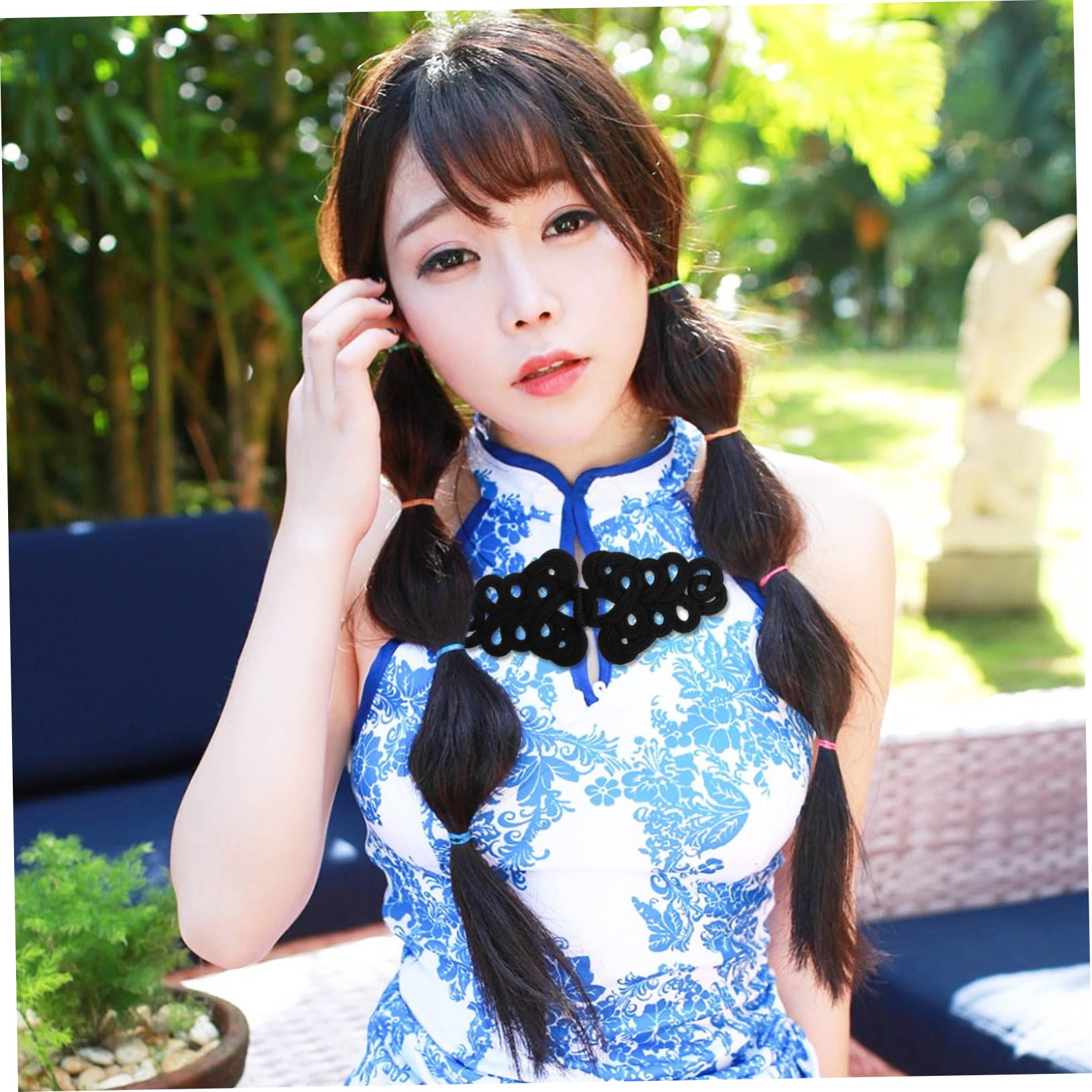 DOITOOL bottoni cinesi nodo per qipao neri 2 paia