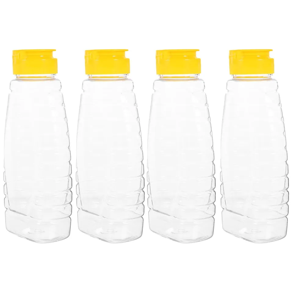 DOITOOL Bottiglia Plastica Trasparente Coperchio 4 Pezzi