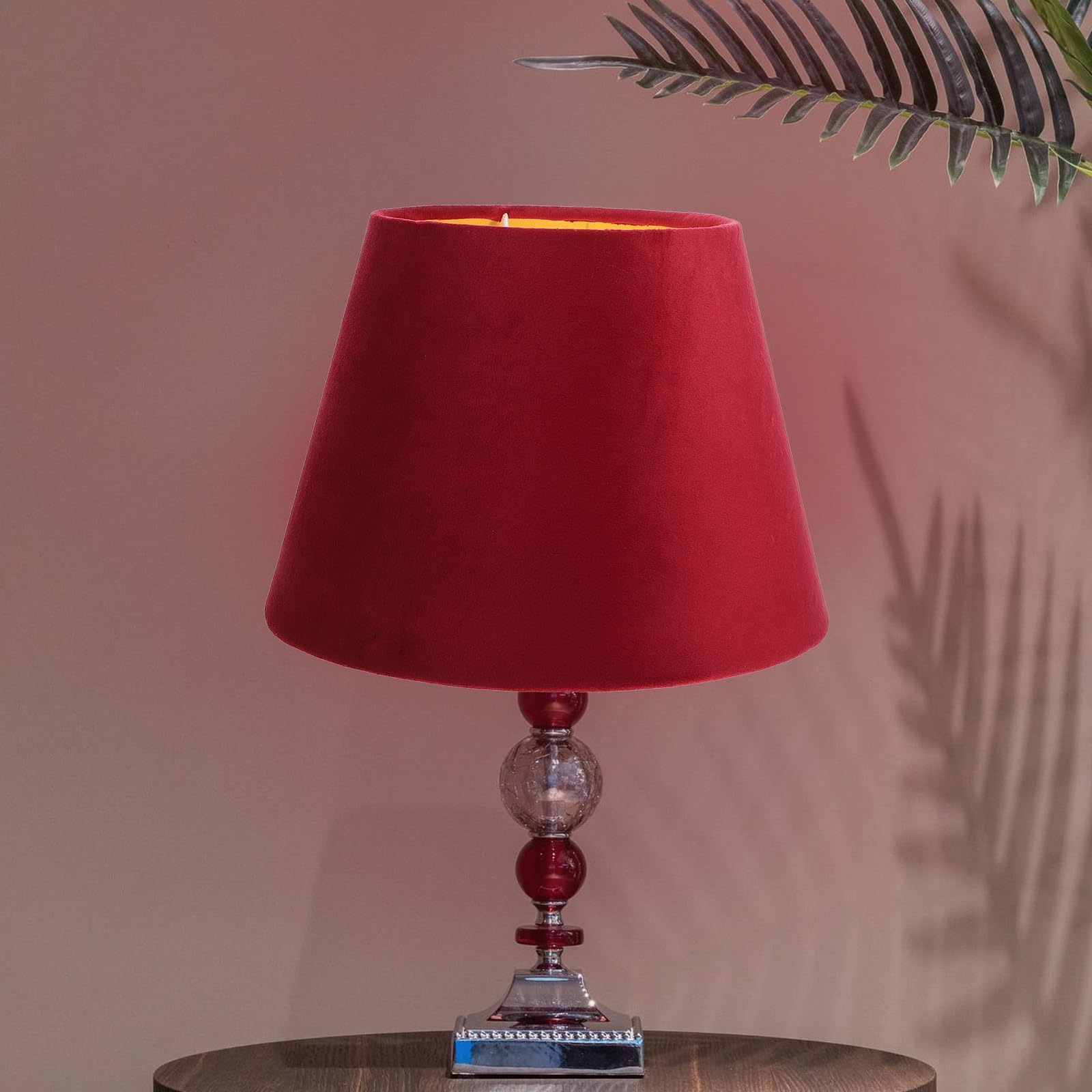 DOITOOL Paralume E27 in Tessuto Rosso per Comodino