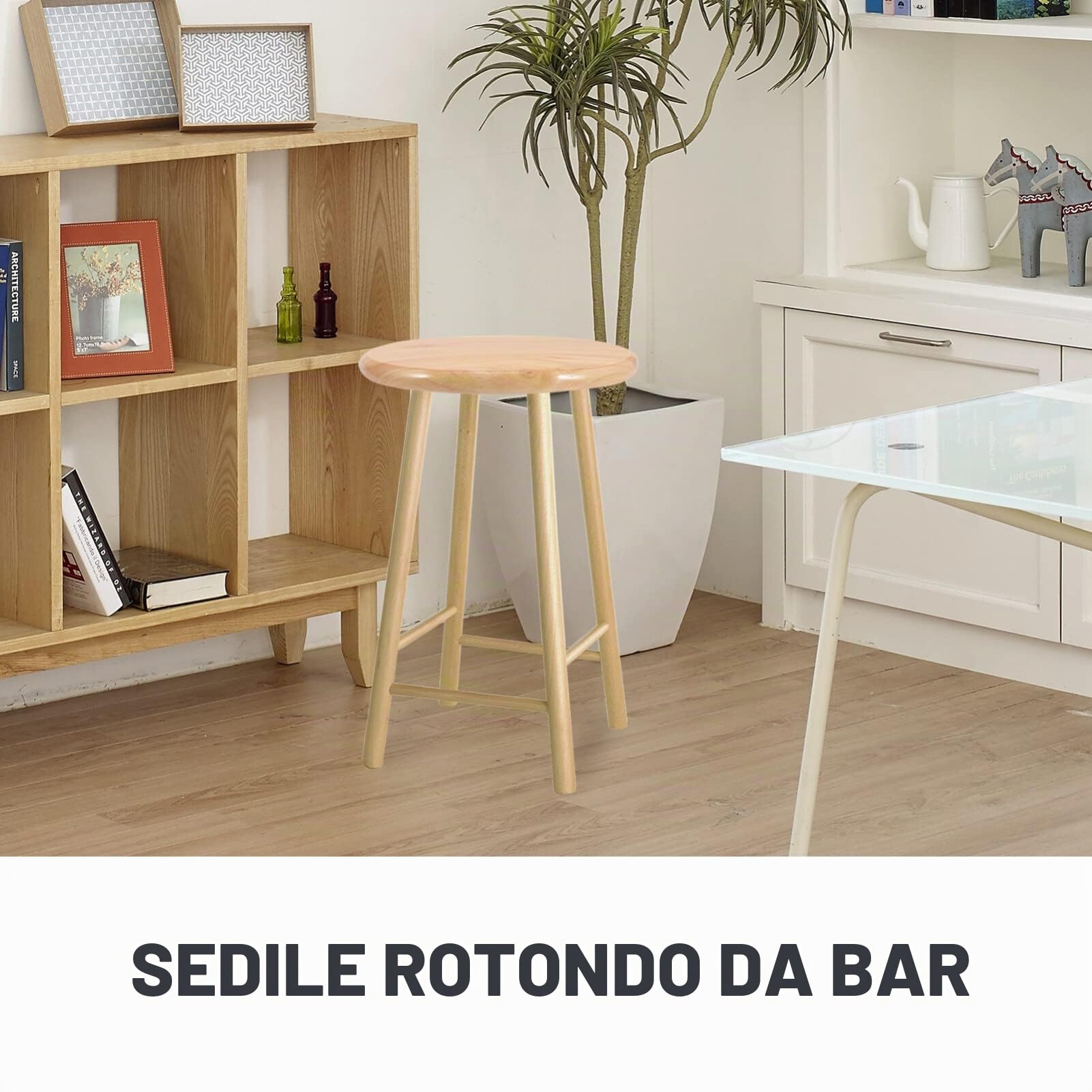 DOITOOL Seduta Legno Rotonda Ricambio Sgabello 29,5cm