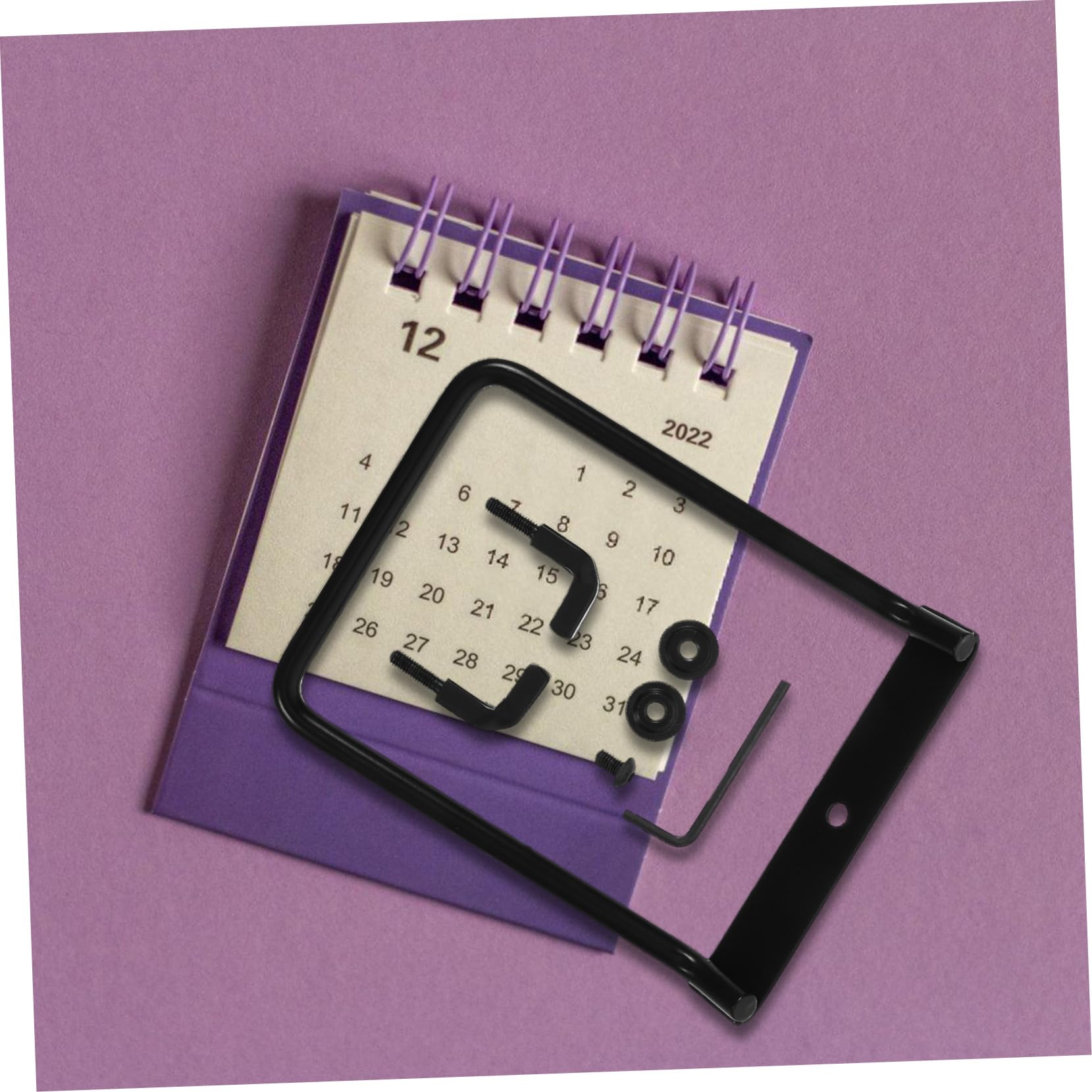 DOITOOL Supporto Calendario da Tavolo Ferro Nero 15 cm