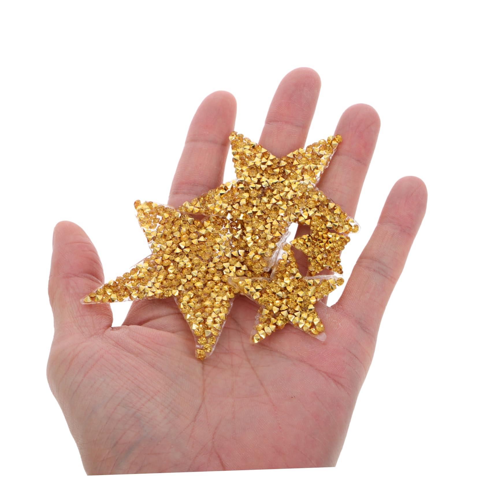DOITOOL Toppe Stella Strass Oro Termoadesive 60 Pezzi