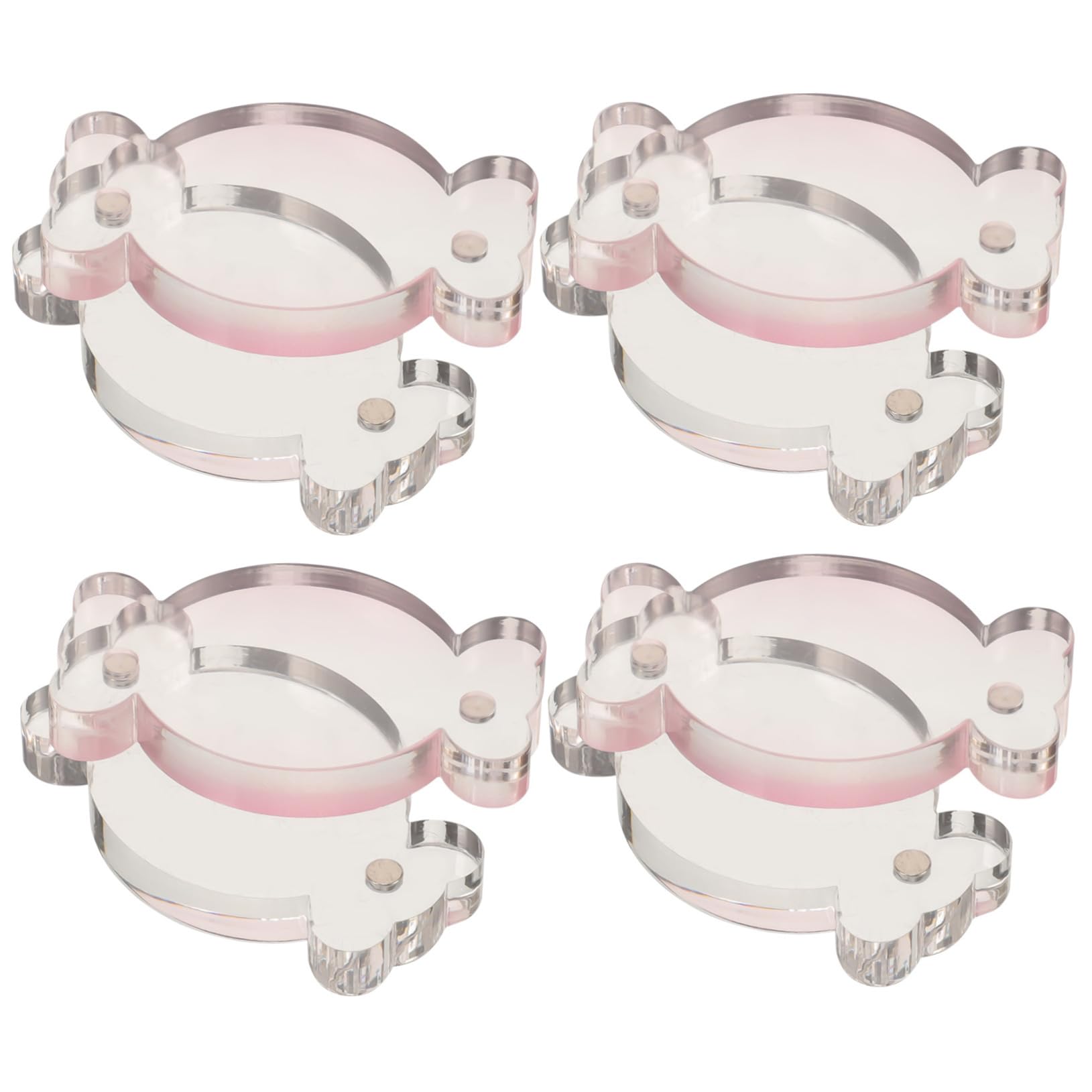 DOITOOL Espositore Magnetico Carte Acrilico Rosa 4 Pezzi