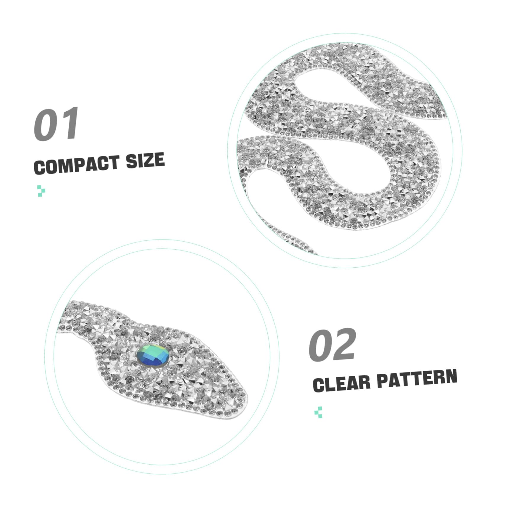 DOITOOL Toppa Serpente Strass Paillettes Termoadesiva Moda