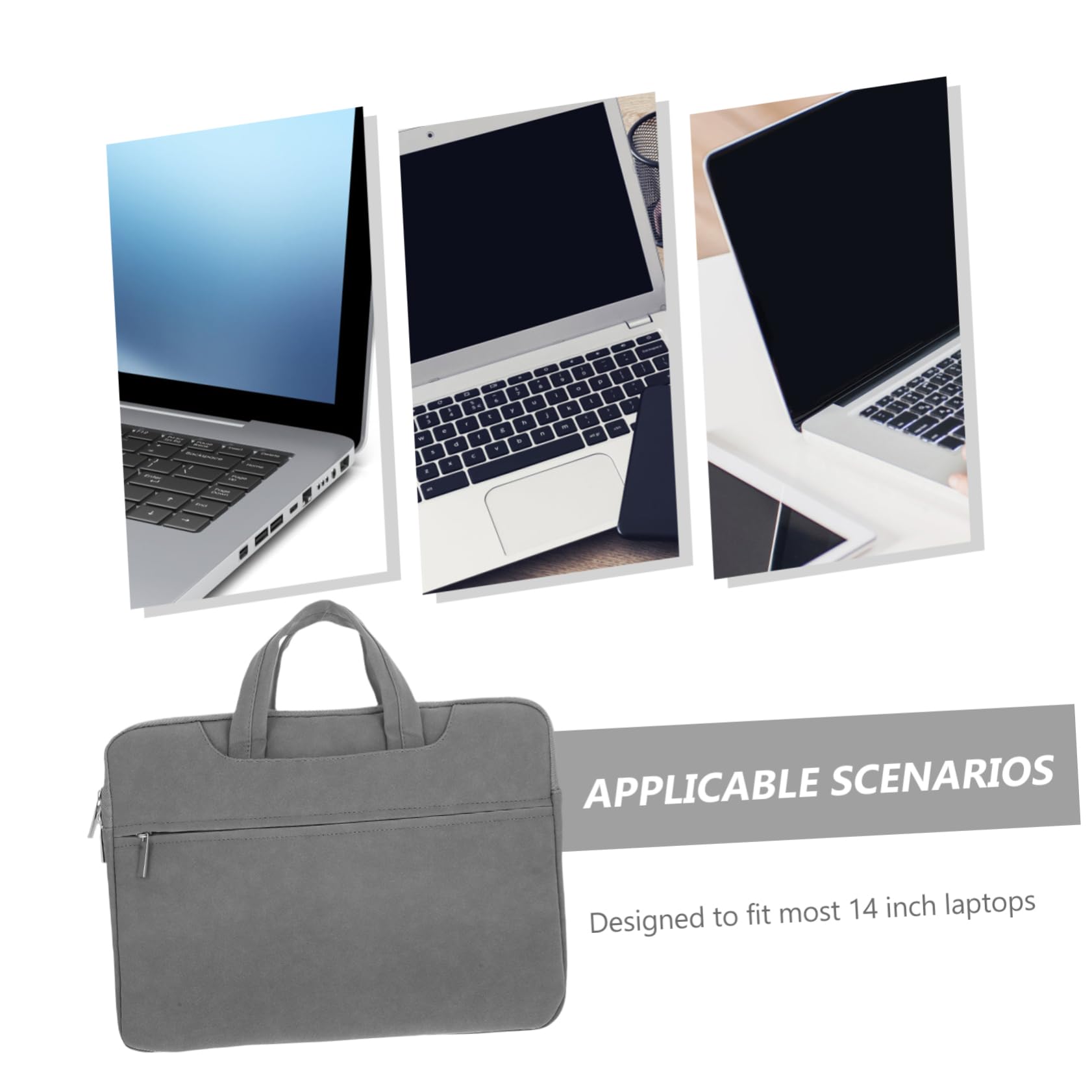 Doitool borsa laptop 14 pollici PU grigio scuro