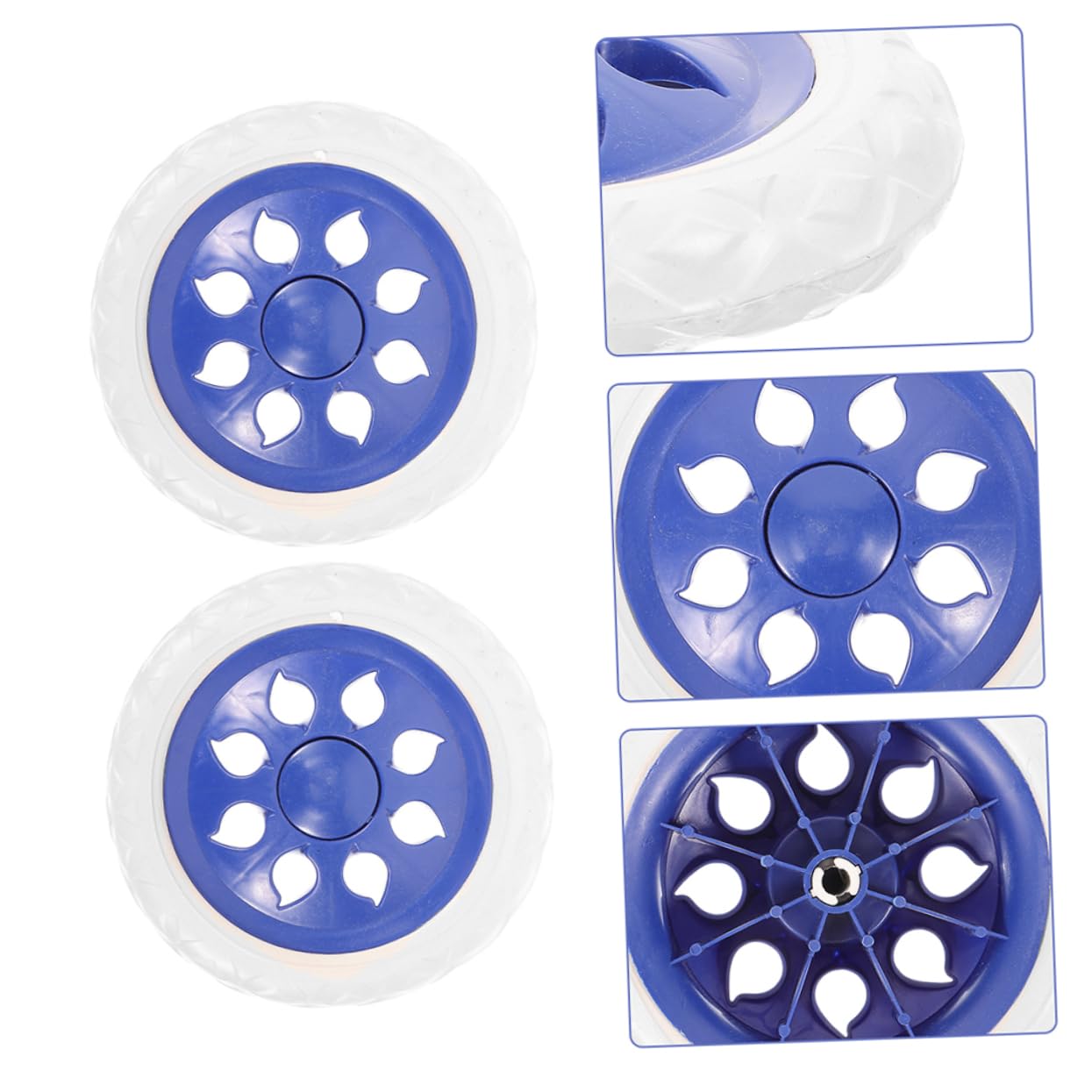 DOITOOL Ruote Ricambio Carrello Spesa Gomma Blu 4 Pezzi