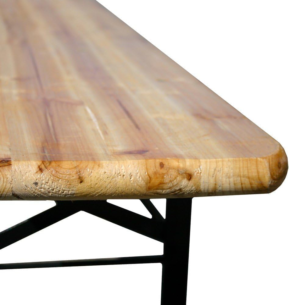 GrecoShop Set Birreria 220x70x76 Tavolo con Panche Legno 10 Posti