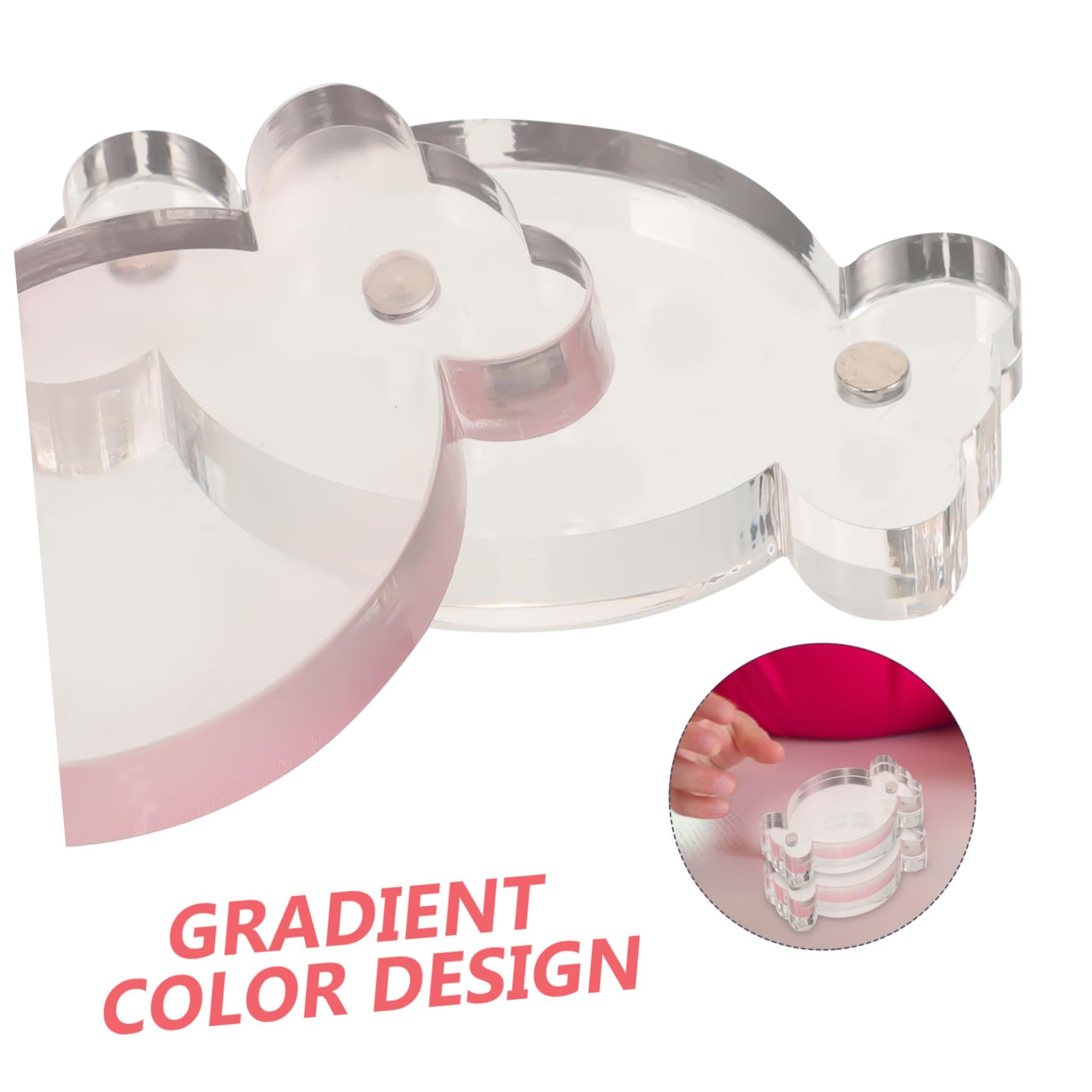 DOITOOL Espositore Magnetico Carte Acrilico Rosa 4 Pezzi
