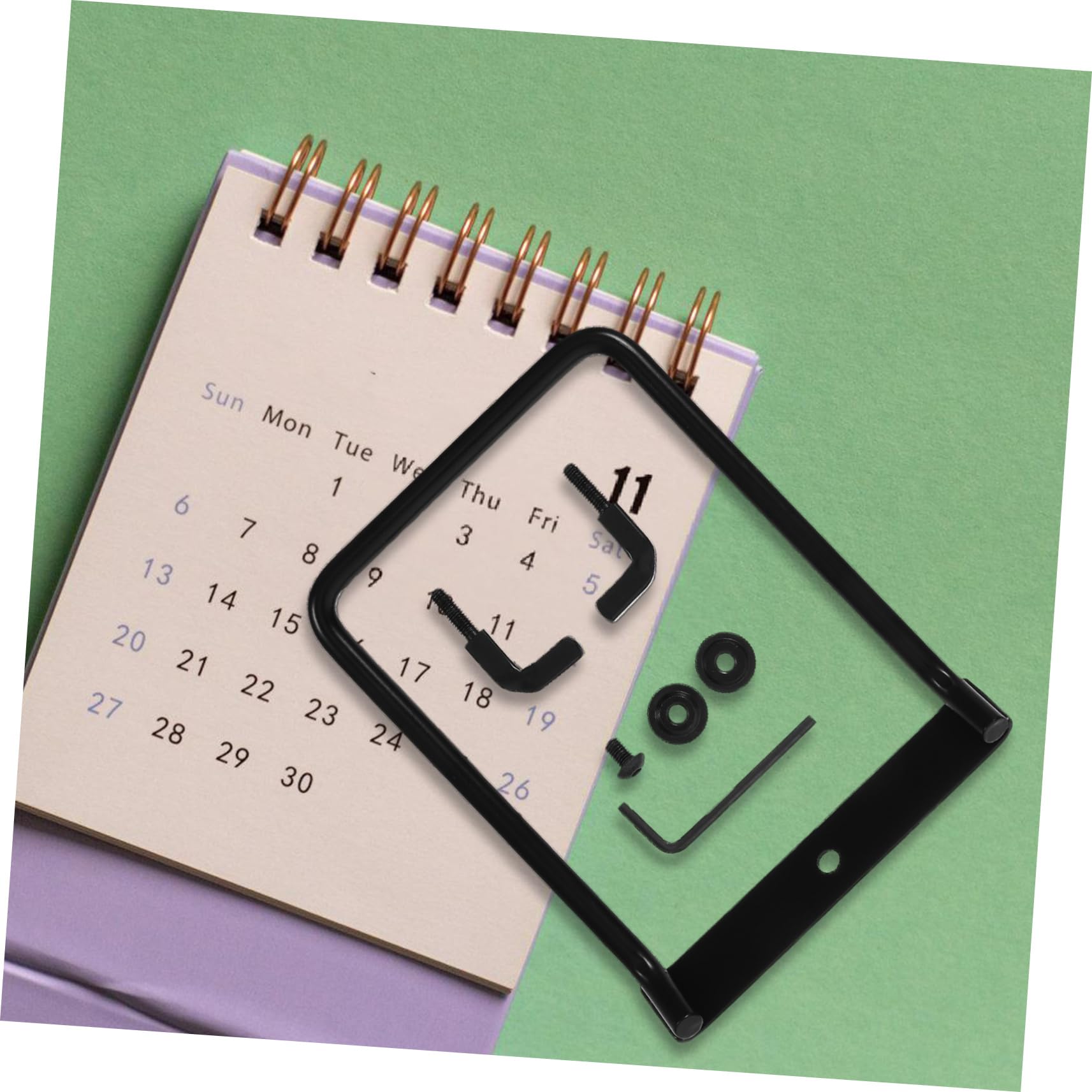 DOITOOL Supporto Calendario da Tavolo Ferro Nero 15 cm