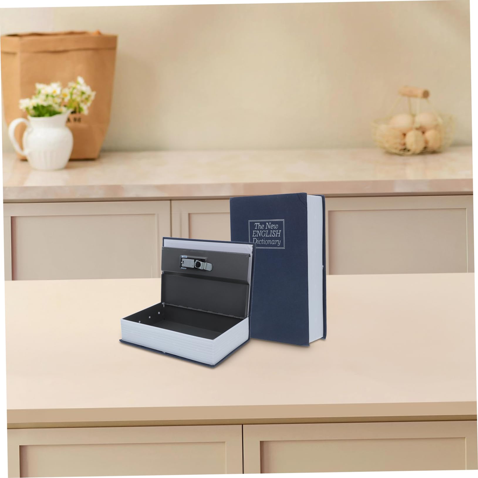DOITOOL Cassaforte Libro Combinazione Acciaio Grande Blu