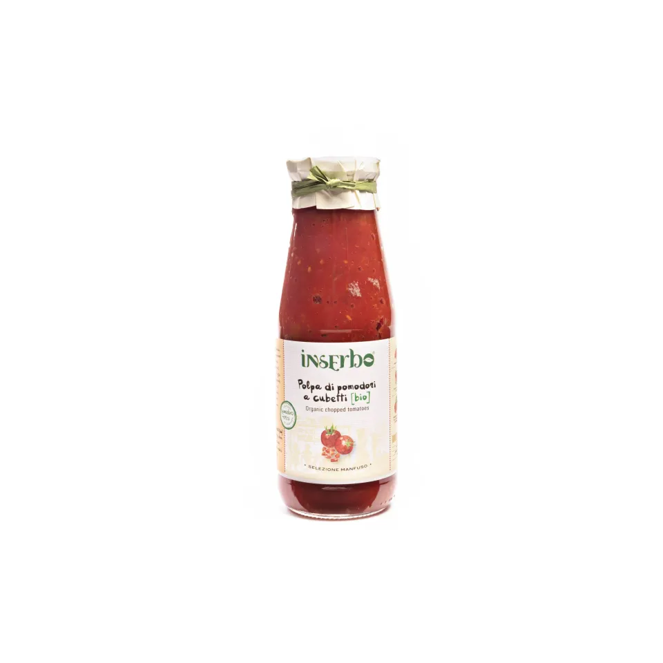 Inserbo Bio polpa di pomodoro cubetti 680 g bio