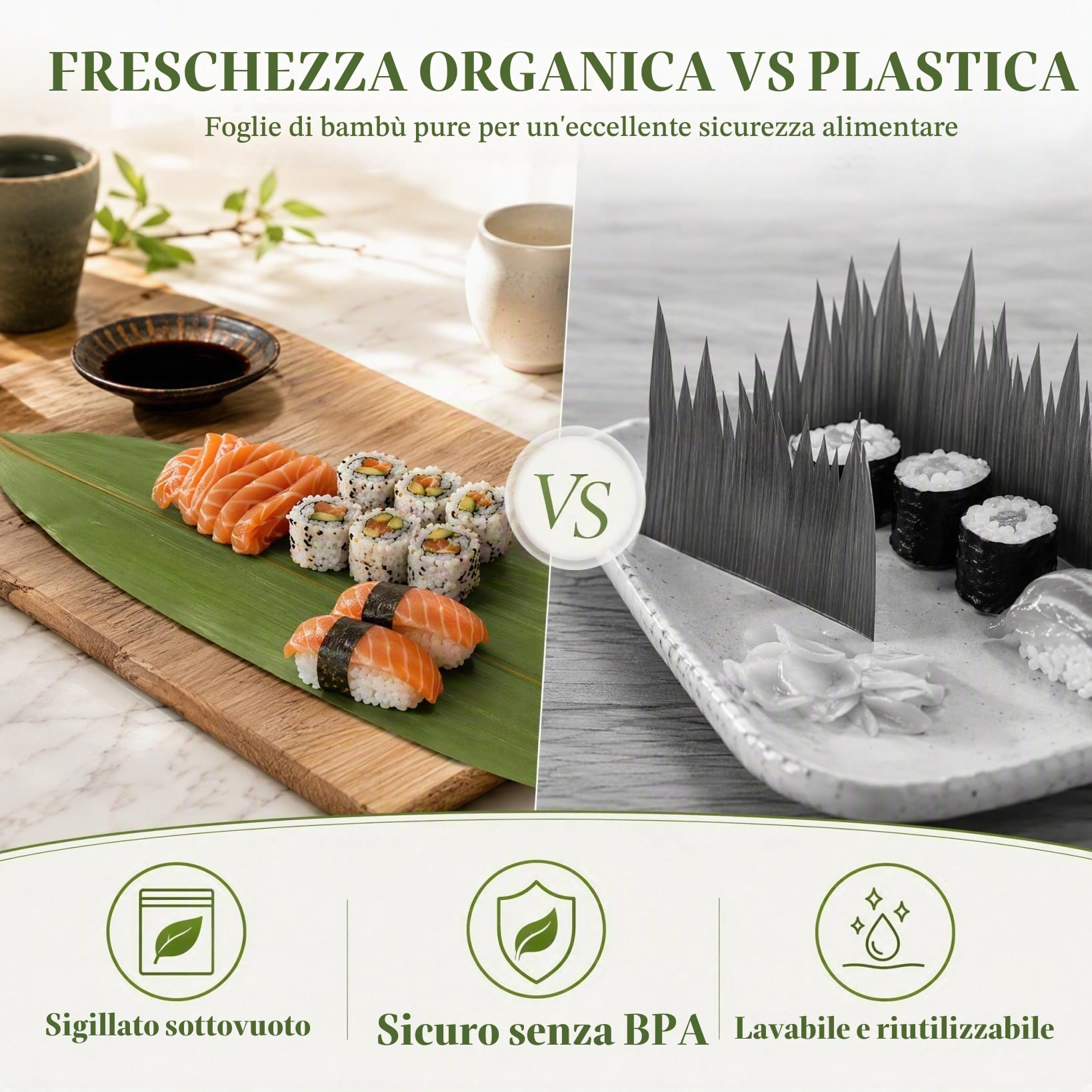 Doitool Foglie Sushi Decorative 100 Pezzi per Piatti Freddi