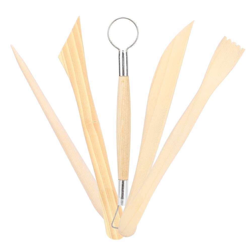 Saluaqui set scultura argilla e legno 5 pezzi 2 set
