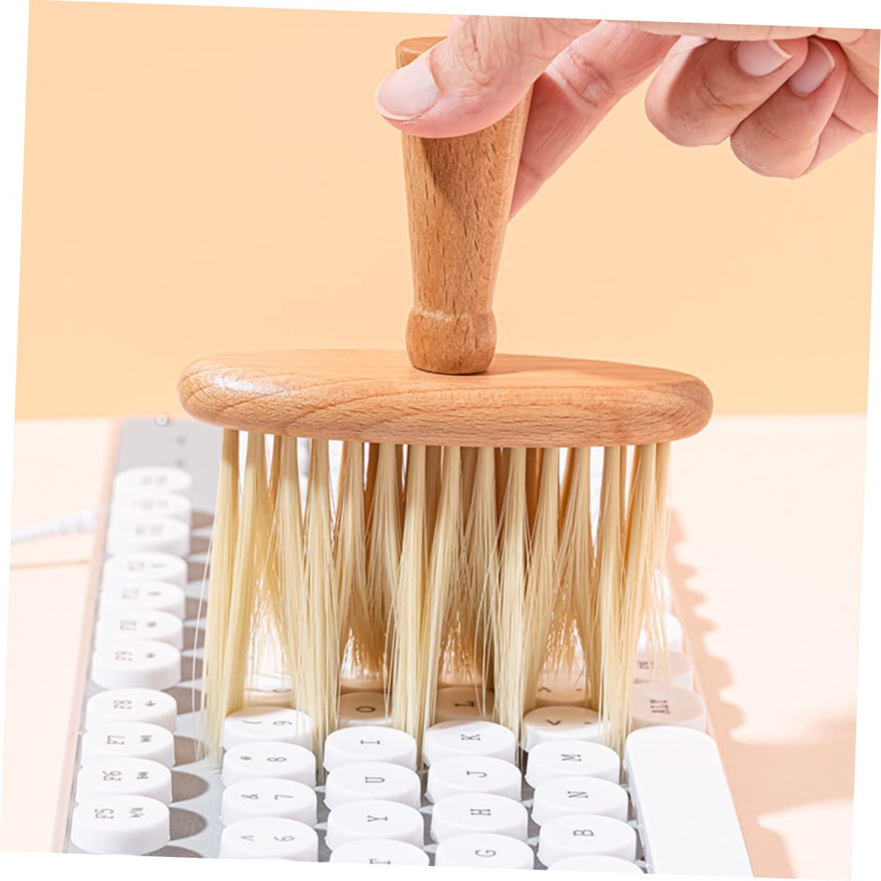 DOITOOL Spazzola pulizia tastiera nylon manico legno