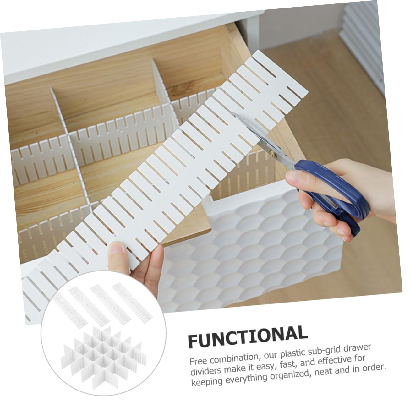DOITOOL Divisori Cassetti Plastica Regolabili 12 Pezzi 45 cm