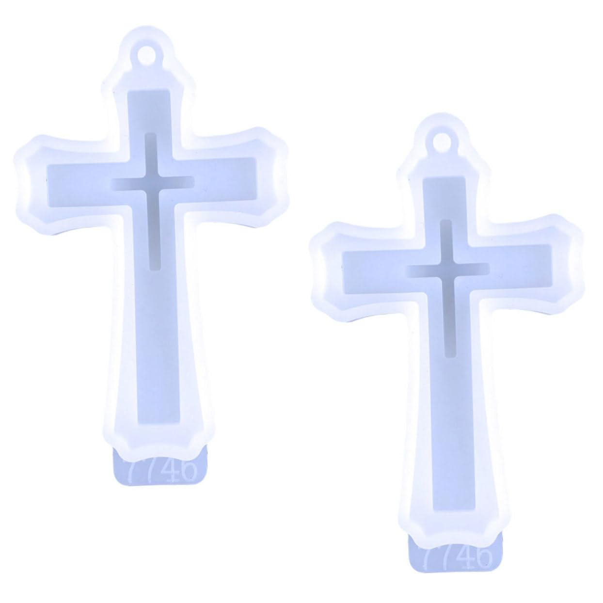 DOITOOL Stampo in Silicone Croce Ciondolo 2 Pezzi Bianco