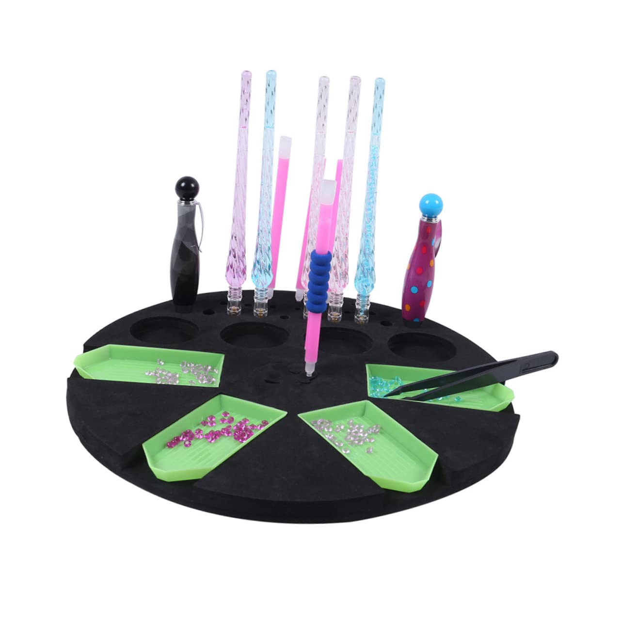 DOITOOL Vassoio Silicone Nero Diamond Painting 4 Piastre