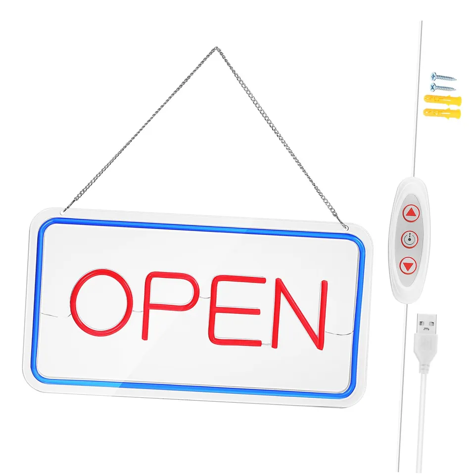 DOITOOL Insegna LED Aperto USB con Catena per Negozi