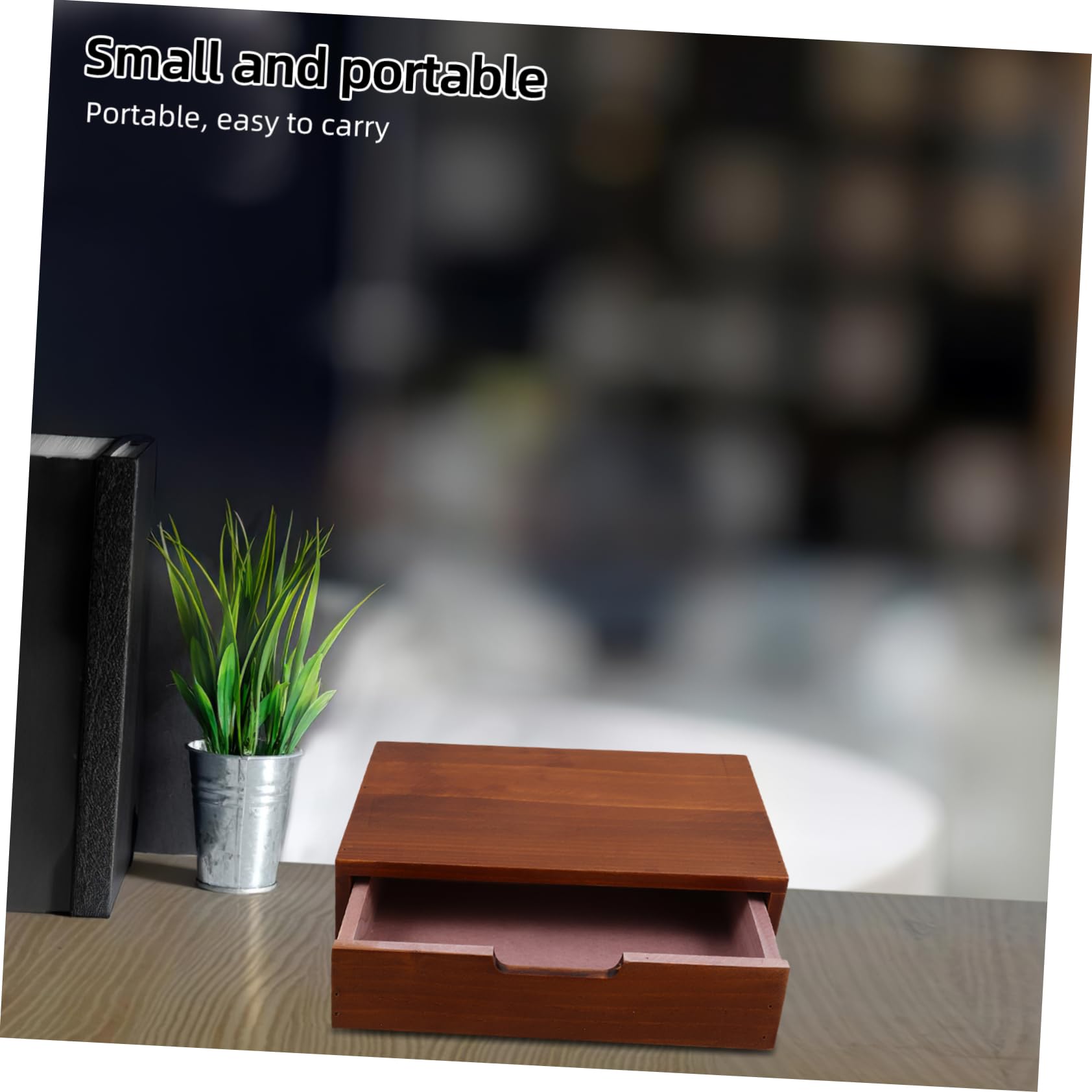 DOITOOL Cassettiera Legno Marrone da Scrivania per Ufficio