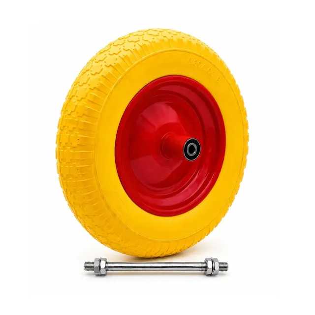 GrecoShop Ruota Carriola Antiforatura Asse Lungo 210 mm