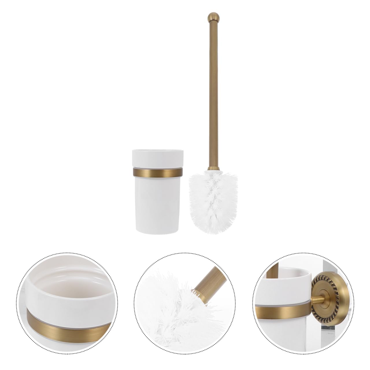 Doitool F6706 Porta Scopino WC Ottone Anticato Ceramica