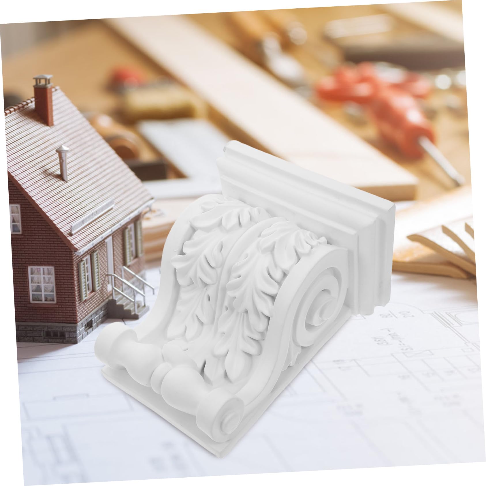 DOITOOL Mensola Decorativa PU Bianca Stile Europeo 17,8 cm