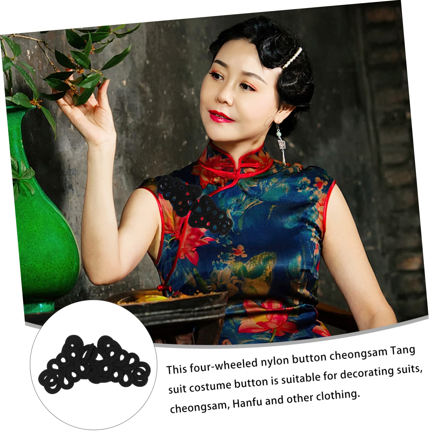DOITOOL bottoni cinesi nodo per qipao neri 2 paia