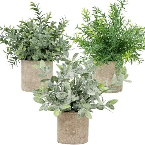 Yexati piante finte in vaso set 3 pezzi 23 cm