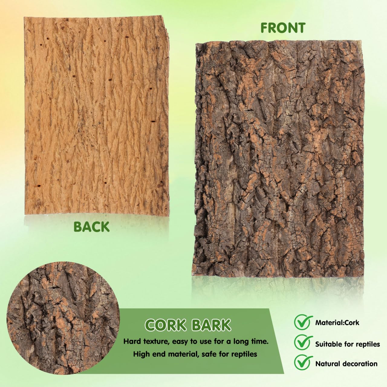 DOITOOL Corteccia Sughero Rettili 40x30 cm Terrario