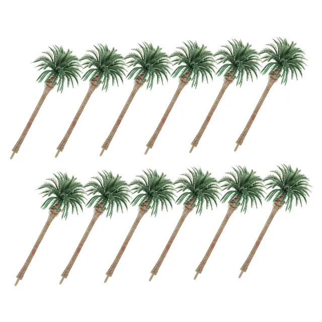 DOITOOL Alberi in Miniatura 12 Pezzi 12 cm Verde Plastica