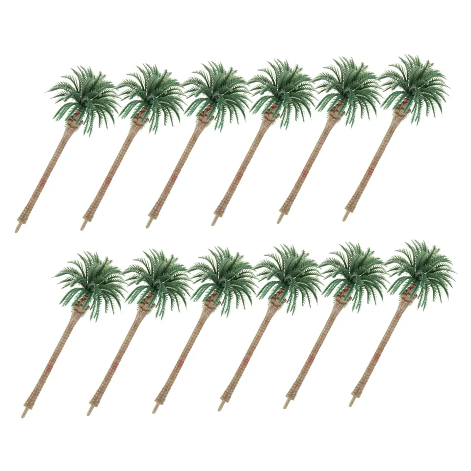 DOITOOL Alberi in Miniatura 12 Pezzi 12 cm Verde Plastica