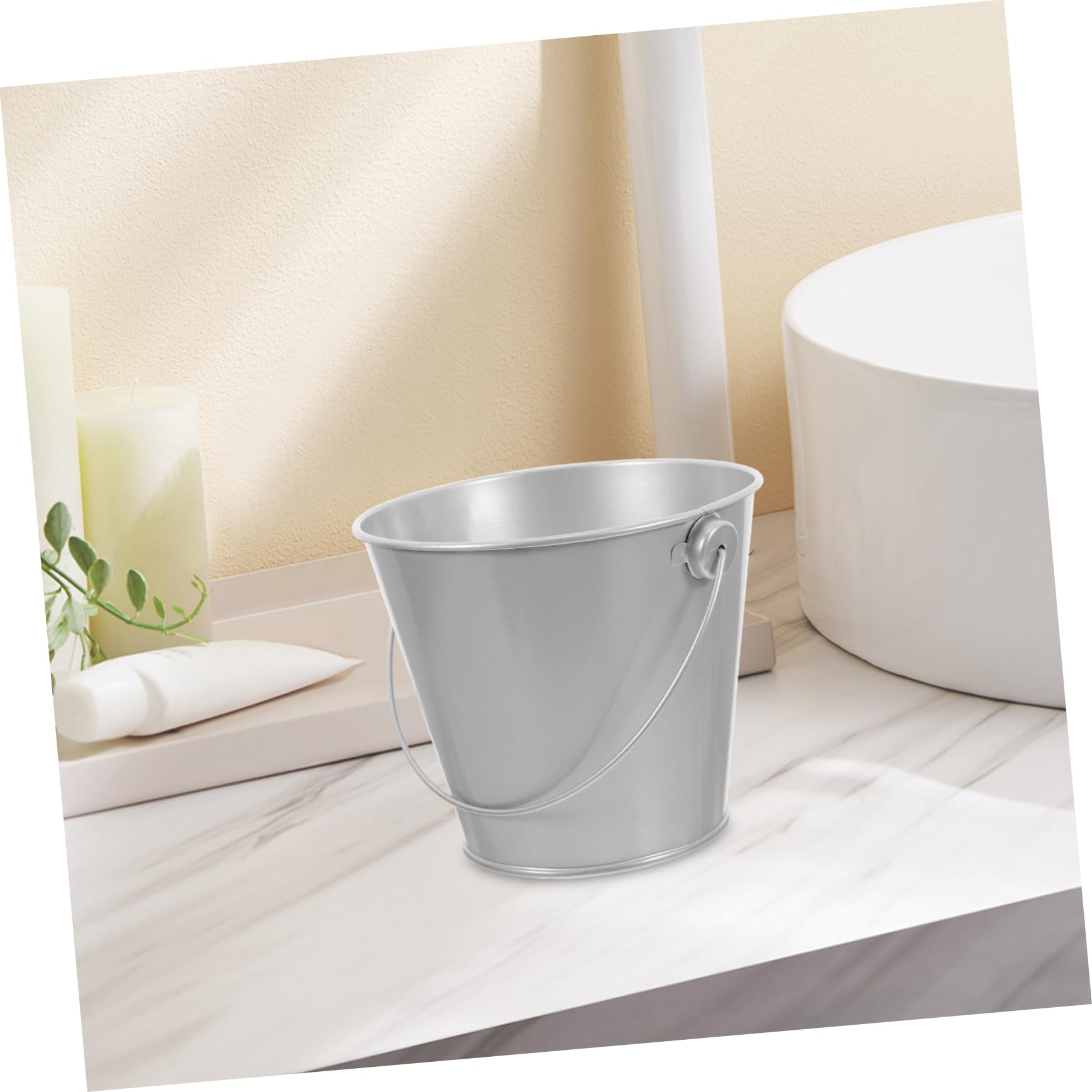 DOITOOL Mini Secchio Latta Argento con Manico 12x10,5 cm