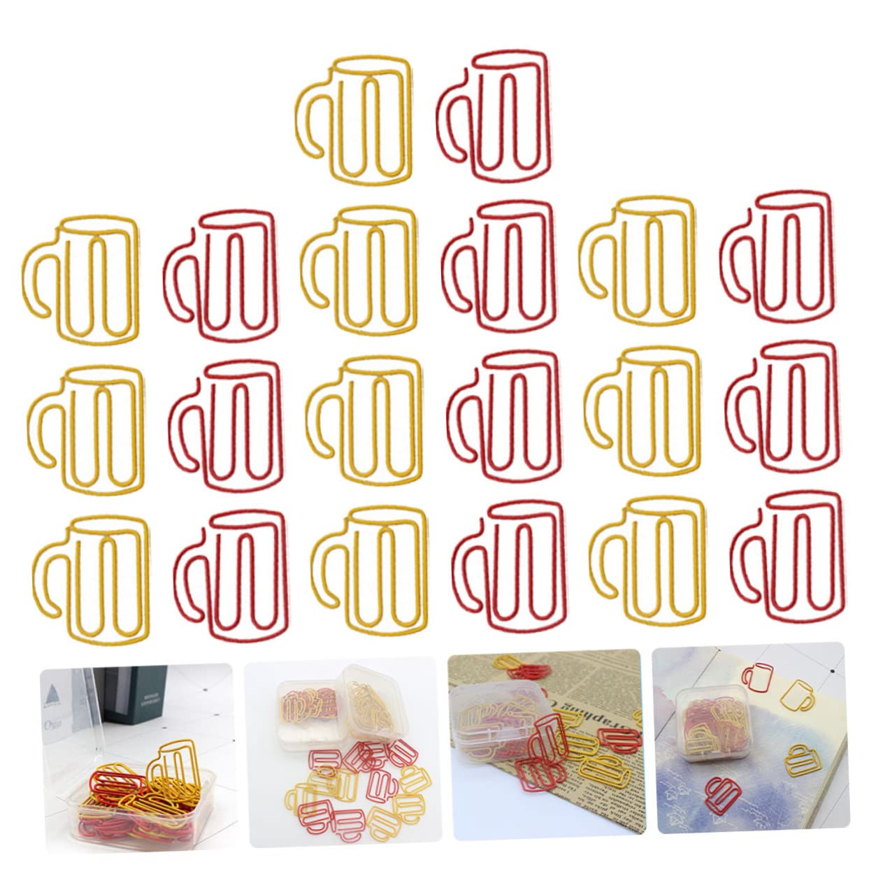 DOITOOL Graffette a Tazza Lega 20 Pezzi Rosa per Ufficio